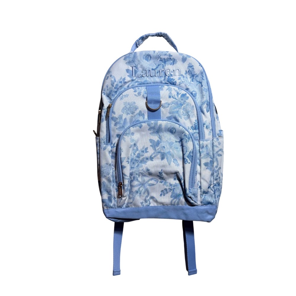 NEW Pottery Barn Teen Gear-Up Large Backpack Garden Damask Blue Floral LAUREN